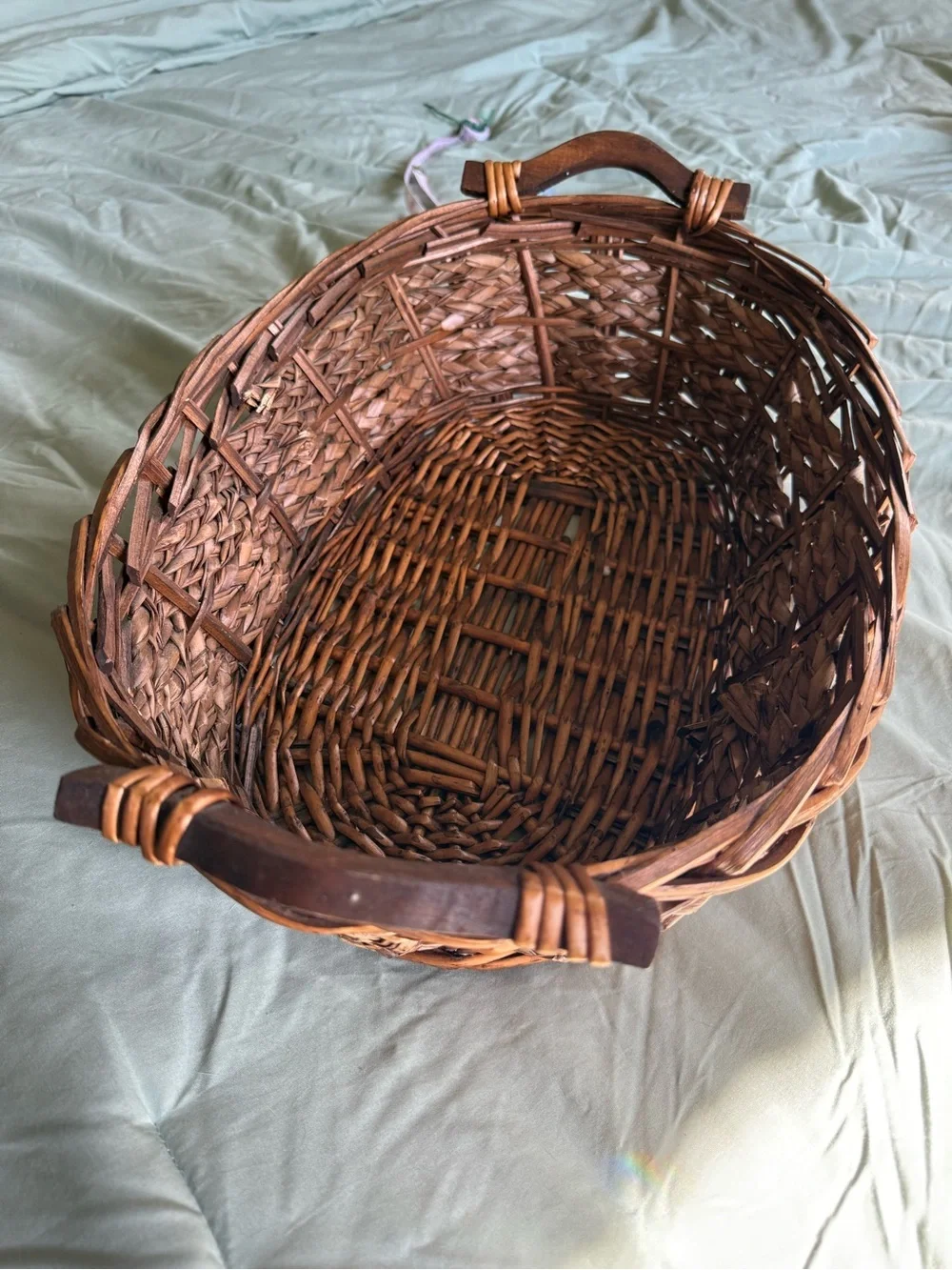 Woven Brown Decorative Storage Basket with Handles